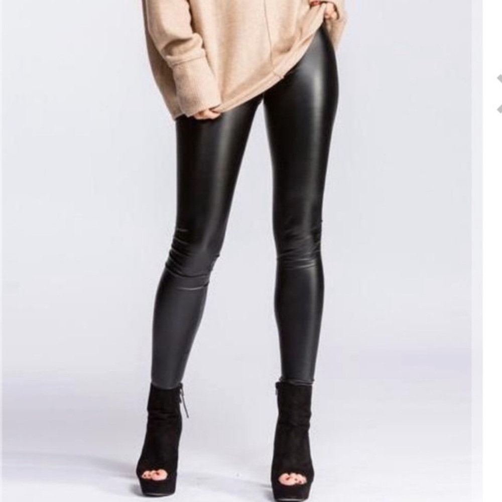 Rachel Zoe faux leather leggings sz 6 pants black